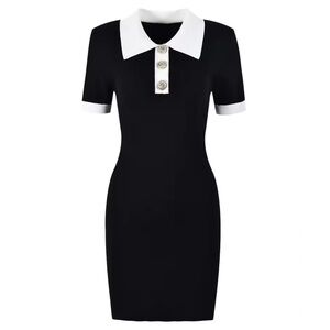 Elegant Black and White Mini Dress